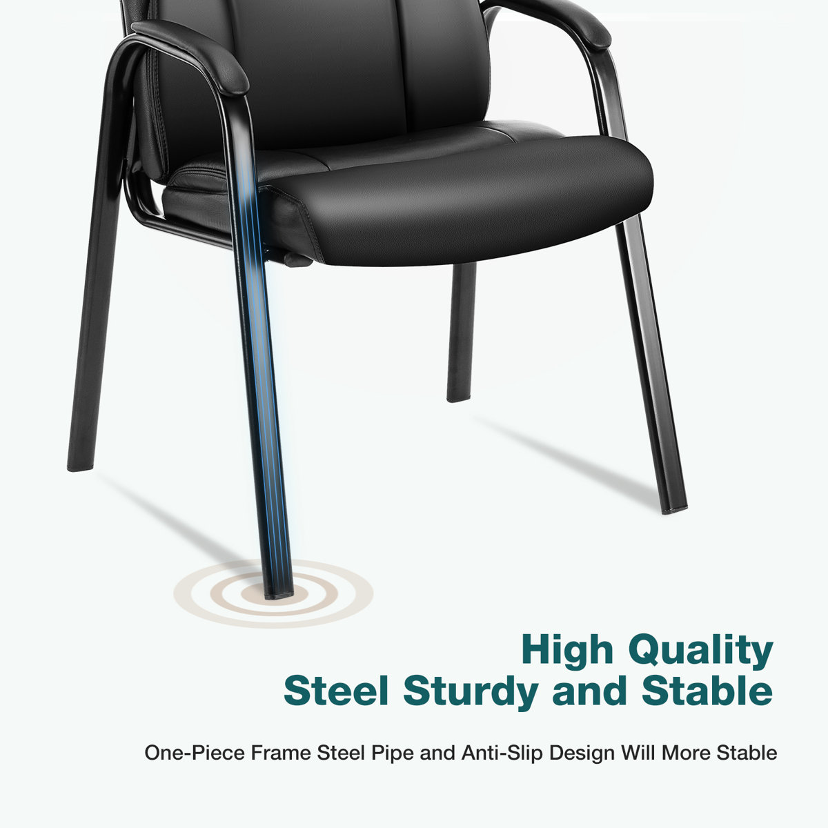 23.62" W Stackable Conference Waiting Room Reception Chair with Metal Frame (Set of 2)